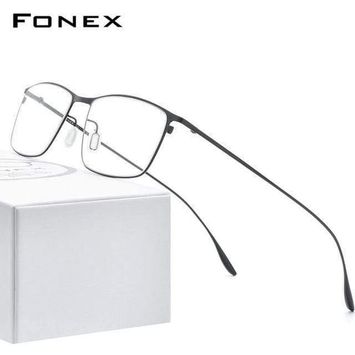 Planet Gates Black Titanium Alloy Glasses Frame Men Square Myopia Prescription Eyeglasses Frames 2020 New Full Optical Korean Eyewear 8105