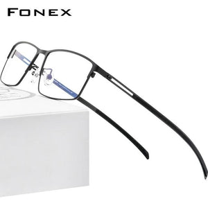 Planet Gates Black Titanium Alloy Glasses Frame Men  Square Prescription Eyeglasses Myopia Optical Frames Korean Screwless Eyewear F1010