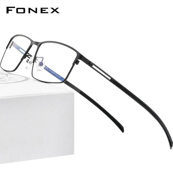 Planet Gates Black Titanium Alloy Glasses Frame Men  Square Prescription Eyeglasses Myopia Optical Frames Korean Screwless Eyewear F1010