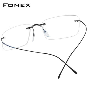 Planet Gates Black Titanium Glasses Frame Men 2020 Women Rimless Prescription Square Eyeglasses Frames Myopia Optical Korean Eyewear F85634