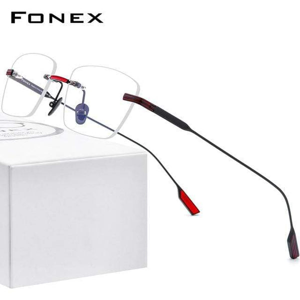 Planet Gates Black Titanium Glasses Frame Men 2021 New Women Rimless Prescription Square Eyeglasses Frameless Myopia Optical Eyewear F85643