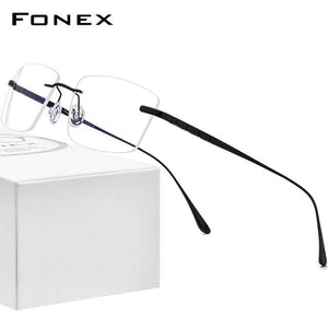 Planet Gates Black Titanium Glasses Frame Men Rimless Prescription Square Eyeglasses 2021 Women Frameless Myopia Optical Eyewear 8555