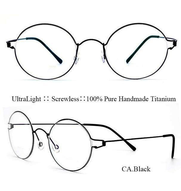 Planet Gates Titanium Glasses Men Screwless Business Oliver Ultralight Myopia Round Korean Moon