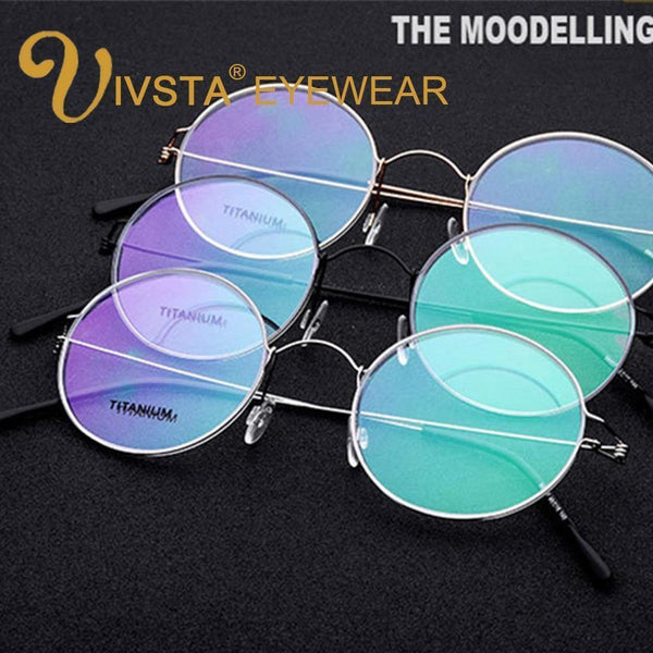 Planet Gates Black Titanium Glasses Men Screwless Business Oliver Ultralight Myopia Round Korean Moon