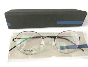 Planet Gates Black Titanium Glasses Men Screwless Business Oliver Ultralight Myopia Round Korean Moon