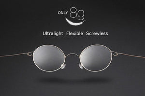 Planet Gates Black Titanium Glasses Men Screwless Business Oliver Ultralight Myopia Round Korean Moon