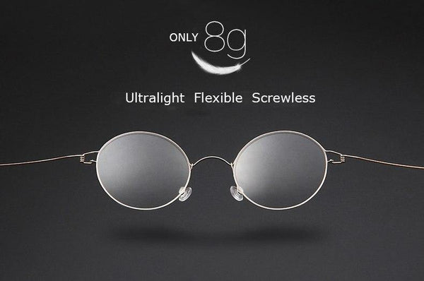 Planet Gates Black Titanium Glasses Men Screwless Business Oliver Ultralight Myopia Round Korean Moon