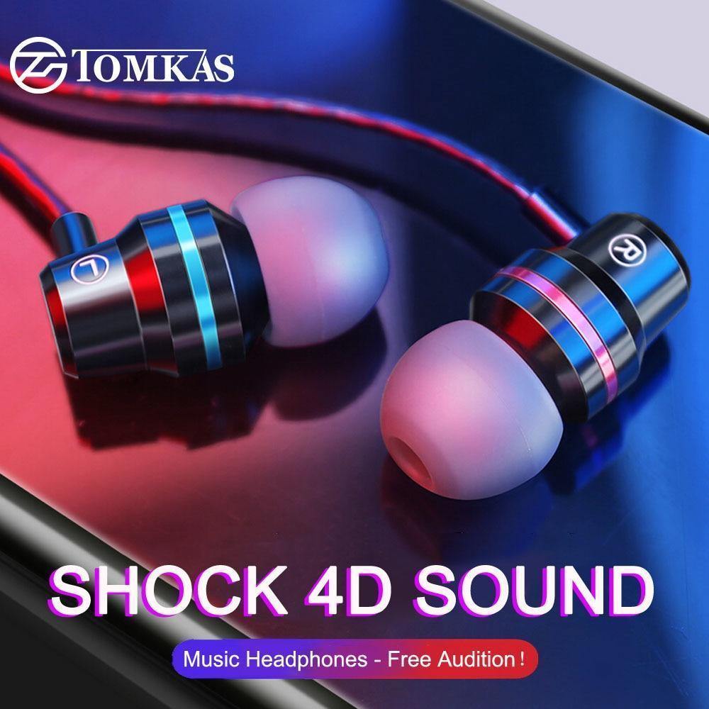 Planet Gates Black TOMKAS In-Ear Earphones Special Edition Headset Clear Bass Earphones With Microphone 5 Colors Metal Heavy Bass Headphones