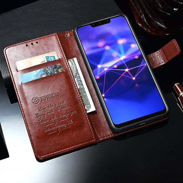 Planet Gates Black TOMKAS Luruxy Flip Case for Huawei Mate 20 Lite 360 Protect Wallet Phone Back Cover Silicon+Leather Case for Huawei Mate 20 Lite