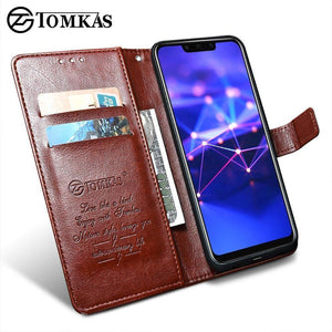 Planet Gates Black TOMKAS Luruxy Flip Case for Huawei Mate 20 Lite 360 Protect Wallet Phone Back Cover Silicon+Leather Case for Huawei Mate 20 Lite