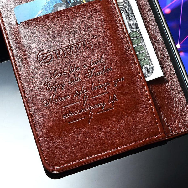 Planet Gates Black TOMKAS Luruxy Flip Case for Huawei Mate 20 Lite 360 Protect Wallet Phone Back Cover Silicon+Leather Case for Huawei Mate 20 Lite