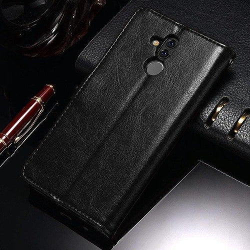 Planet Gates Black TOMKAS Luruxy Flip Case for Huawei Mate 20 Lite 360 Protect Wallet Phone Back Cover Silicon+Leather Case for Huawei Mate 20 Lite