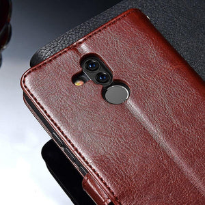 Planet Gates Black TOMKAS Luruxy Flip Case for Huawei Mate 20 Lite 360 Protect Wallet Phone Back Cover Silicon+Leather Case for Huawei Mate 20 Lite