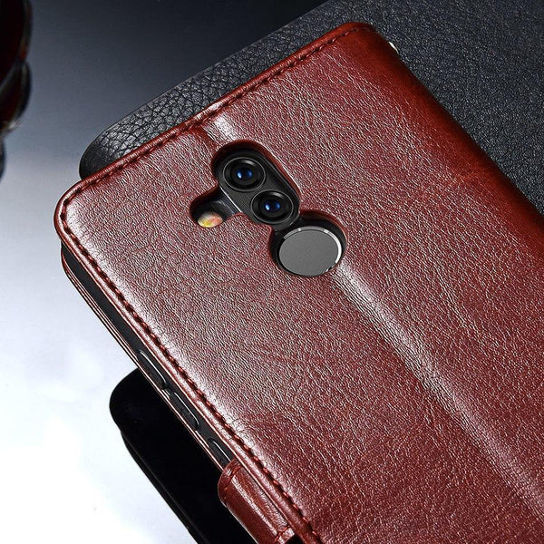 Planet Gates Black TOMKAS Luruxy Flip Case for Huawei Mate 20 Lite 360 Protect Wallet Phone Back Cover Silicon+Leather Case for Huawei Mate 20 Lite