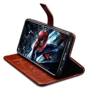 Planet Gates Black TOMKAS Luxury Leather Flip Case for Honor 8x 360 Protective Phone Cover Leather Wallet Silicon Cases for Huawei Honor 8x