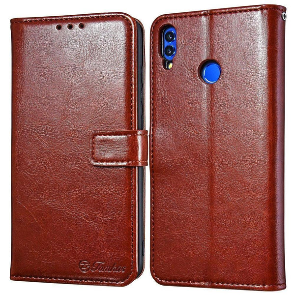 Planet Gates Black TOMKAS Luxury Leather Flip Case for Honor 8x 360 Protective Phone Cover Leather Wallet Silicon Cases for Huawei Honor 8x