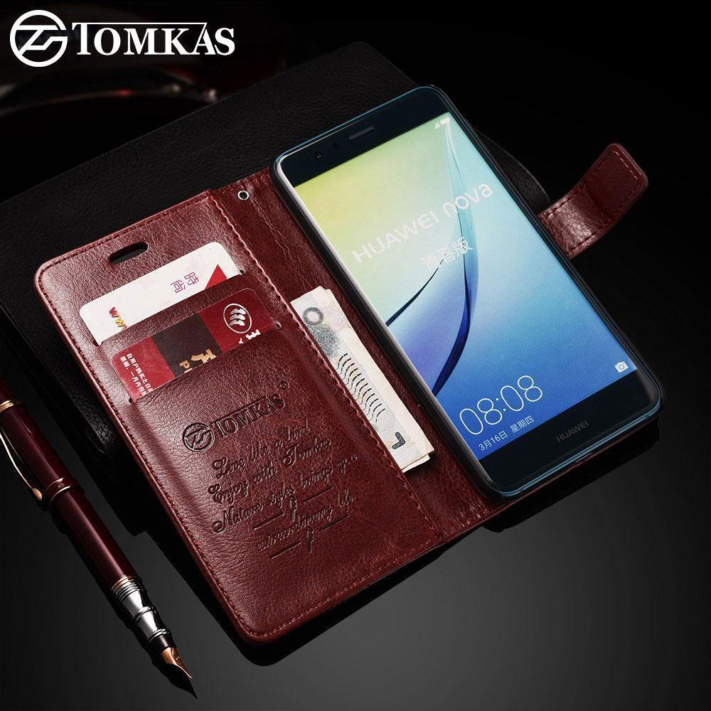 Planet Gates Black TOMKAS Wallet Case For Huawei P10 Lite Flip Leather Cover Luxury Business With Stand Phone Case Huawei P10 Lite Case Cover