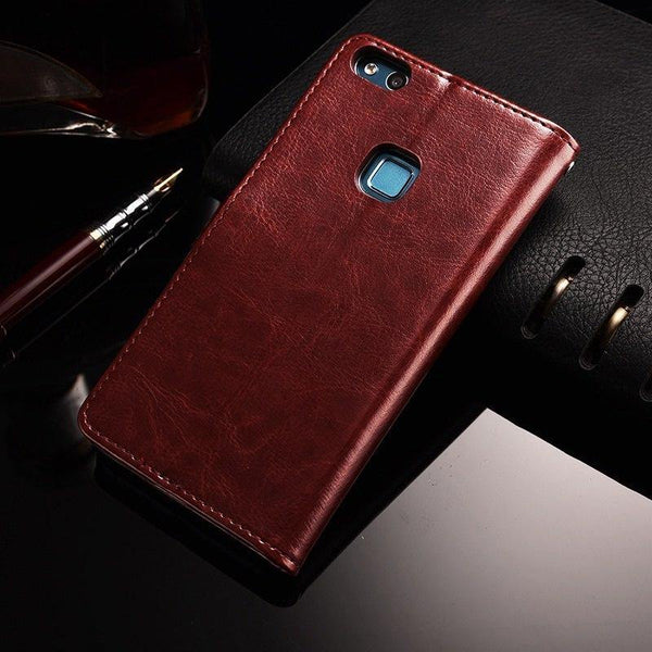 Planet Gates Black TOMKAS Wallet Case For Huawei P10 Lite Flip Leather Cover Luxury Business With Stand Phone Case Huawei P10 Lite Case Cover