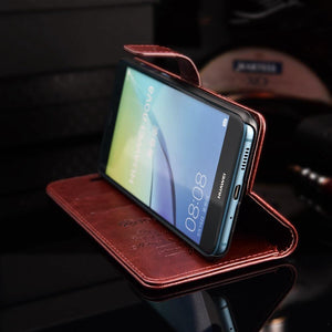 Planet Gates Black TOMKAS Wallet Case For Huawei P10 Lite Flip Leather Cover Luxury Business With Stand Phone Case Huawei P10 Lite Case Cover