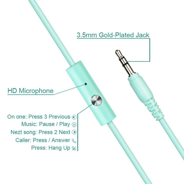 Planet Gates Black TOMKAS Wired Headphones Stereo Headset Adjustable Earphones and Headphone With Microphone Earphone For Phone and Music