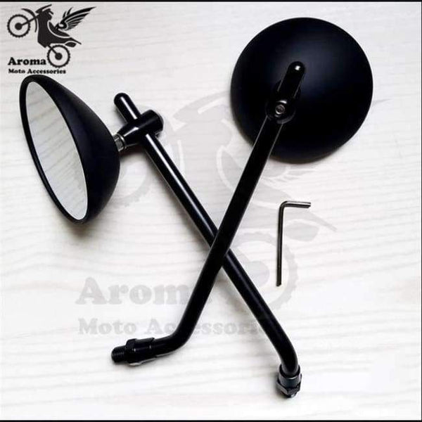 Planet Gates Black top quality chrome round silver black motorbike side mirror for harley mirrors moto motorcycle rearview mirorr scooter parts