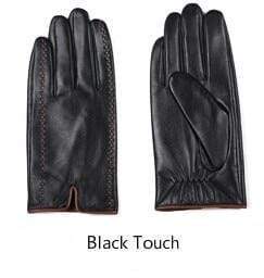Planet Gates Black Touch Screen / L Winter Men's Genuine Leather Gloves  New Brand Touch Screen Gloves Fashion Warm Black Gloves Goatskin Mittens GSM012