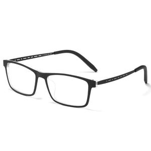 Planet Gates Black Transparent Titanium Glasses Frame Men Comfortable Large Frame TR Glasses Frame Ultra Light Square Myopia Optical Glasses Frame 8822T