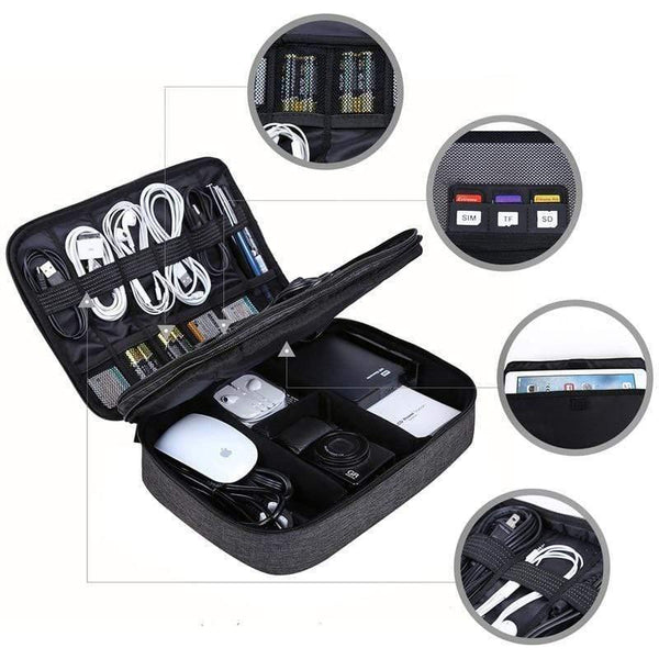 Planet Gates Black Travel Accessories Bags Date Cable Digital Finishing Bag Data Charger Wire Bag Mp3 Earphones Usb Flash Drive Bag