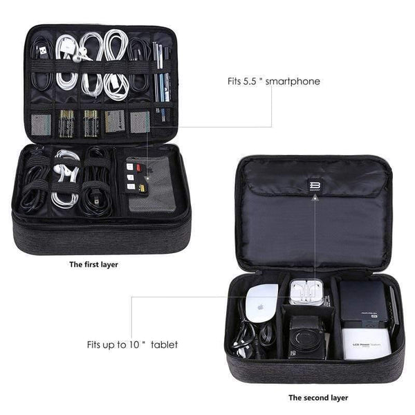 Planet Gates Black Travel Accessories Bags Date Cable Digital Finishing Bag Data Charger Wire Bag Mp3 Earphones Usb Flash Drive Bag