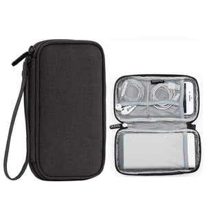 Planet Gates Black Travel cable Storage Bag Hard Drive Organizers For cellphone Earphone power bank Oxford Cloth USB Electronic Accessories bag