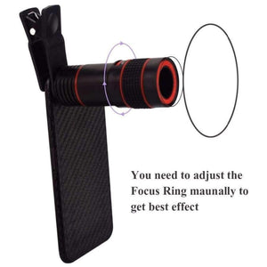 Planet Gates black Tripod with Cell Phone Telescope Telephoto Camera Lens 8X Zoom Manual Focus Clip-on Camera Lens for iPhone Samsung