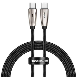 Baseus USB Type C to Type C Cable for Samsung S10 MacBook Pro LED 60W PD Fast Charging Cable Quick Charge 4.0 Type USB-C Cable