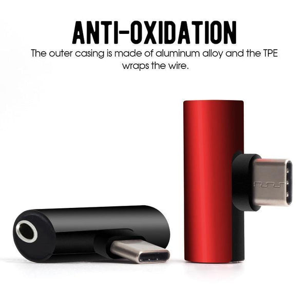 Planet Gates black Type C To 3.5MM Adapter Mobile Phone Earphone Audio Adpater For Xiaomi For Android USB-C Headphones Splitter Converter Adapters
