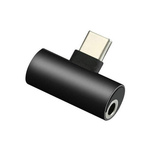 Planet Gates black Type C To 3.5MM Adapter Mobile Phone Earphone Audio Adpater For Xiaomi For Android USB-C Headphones Splitter Converter Adapters