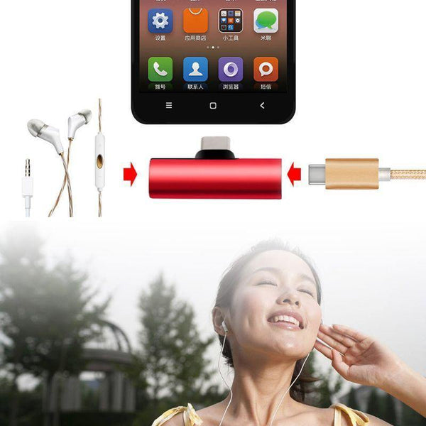Planet Gates black Type C To 3.5MM Adapter Mobile Phone Earphone Audio Adpater For Xiaomi For Android USB-C Headphones Splitter Converter Adapters