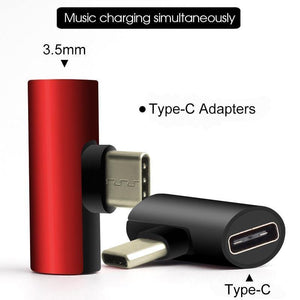 Planet Gates black Type C To 3.5MM Adapter Mobile Phone Earphone Audio Adpater For Xiaomi For Android USB-C Headphones Splitter Converter Adapters