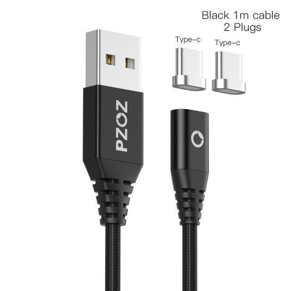 Planet Gates Black Type-c Type-c PZOZ Magnetic Cable Type C Micro USB C Adapter For iphone 8 Samsung Microusb Type-C Charger Phone usb Magnet Cable Fast Charging
