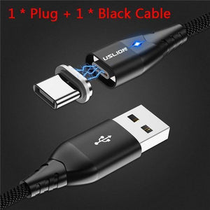 Planet Gates Black / Type C USLION LED Magnetic USB Cable Fast Micro USB Type-C Magnet Charger usb c Data Cable for Samsung Xiaomi Mobile Phone Charge Cable