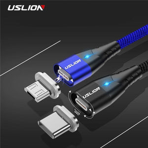 Planet Gates Black / Type C USLION LED Magnetic USB Cable Fast Micro USB Type-C Magnet Charger usb c Data Cable for Samsung Xiaomi Mobile Phone Charge Cable