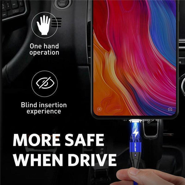 Planet Gates Black / Type C USLION LED Magnetic USB Cable Fast Micro USB Type-C Magnet Charger usb c Data Cable for Samsung Xiaomi Mobile Phone Charge Cable