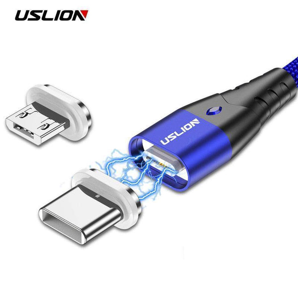 Planet Gates Black / Type C USLION LED Magnetic USB Cable Fast Micro USB Type-C Magnet Charger usb c Data Cable for Samsung Xiaomi Mobile Phone Charge Cable