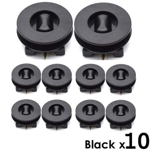 Planet Gates Black Universal Car Floor Mat Fastener Twist Lock Clips Carpet Fixing Clamps Buckles Hooks Floor Holders Sleeves 10X Car Accessories