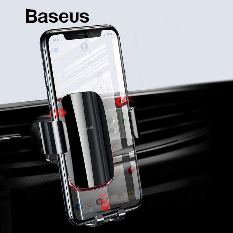 Planet Gates Black Universal Car Phone Holder For iPhone Samsung S9 Plus Huawei Car Holder Air Vent Mount Metal Gravity Mobile Phone Holder