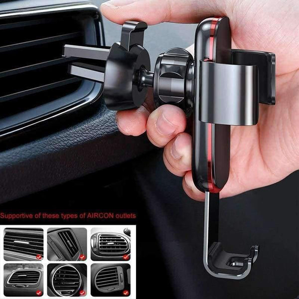 Planet Gates Black Universal Car Phone Holder For iPhone Samsung S9 Plus Huawei Car Holder Air Vent Mount Metal Gravity Mobile Phone Holder