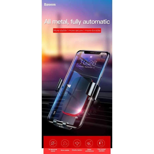 Planet Gates Black Universal Car Phone Holder For iPhone Samsung S9 Plus Huawei Car Holder Air Vent Mount Metal Gravity Mobile Phone Holder