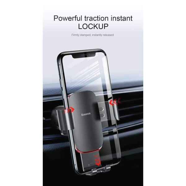 Planet Gates Black Universal Car Phone Holder For iPhone Samsung S9 Plus Huawei Car Holder Air Vent Mount Metal Gravity Mobile Phone Holder