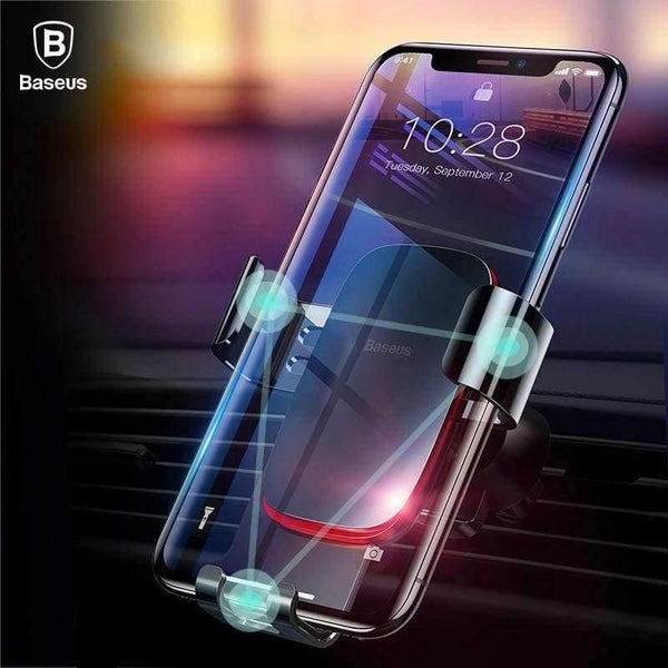 Planet Gates Black Universal Car Phone Holder For iPhone Samsung S9 Plus Huawei Car Holder Air Vent Mount Metal Gravity Mobile Phone Holder