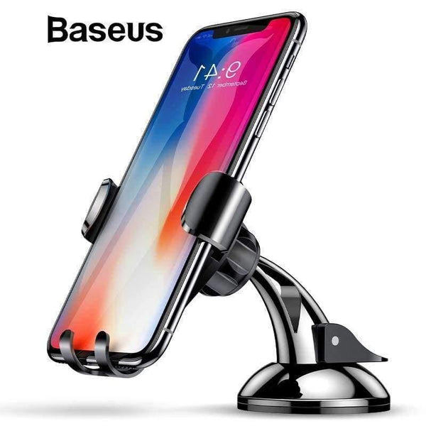 Planet Gates Black Universal Gravity Car Phone Holder Sucker Suction Cup Windshield Car Holder For iPhone XS X Samsung S9 Phone Holder Stand