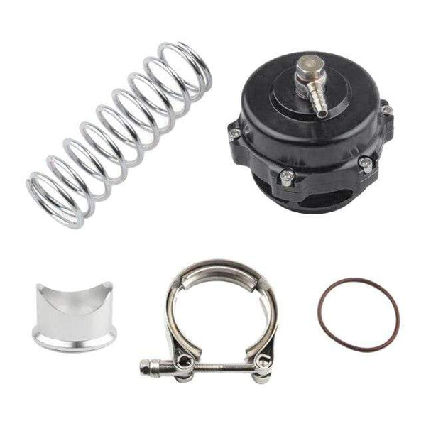 Planet Gates Black Universal Jdm 50mm V Band Blow Off Valve BOV Q Series Air Relief Valve w/ Weld On Aluminum No Logo for Tial Flange