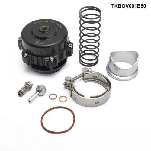 Planet Gates black Universal Q Aluminum Blow Off Valve BOV 50MM Flange Jdm Racing Car TKBOV001B50